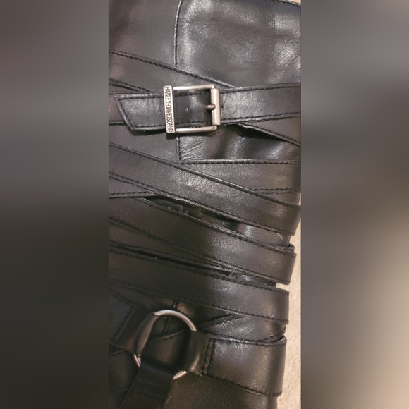 Women's Harley-Davidson "Mikayla"leather boots Strappy Stiletto Sz 7US 6UK 35EUR - Picture 13 of 15